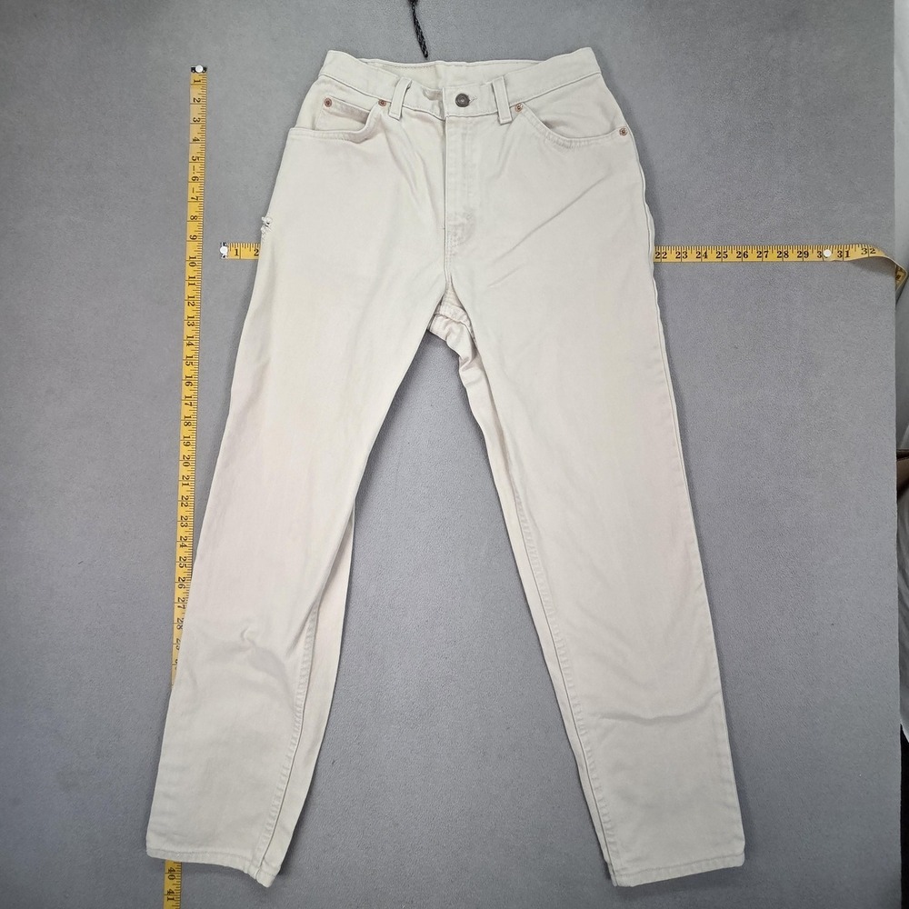 Vintage Levis Jeans Womens Beige Relaxed‎ Tapered Distressed 90s Fits 26x28